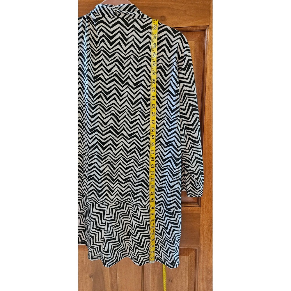 Onque Elements of Life Casual Fun‎ Geometric Black White Jacket Top Shirt NEW 2X - Picture 4 of 5
